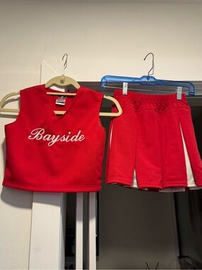 Bayside Red Cheerleading Set - Top & Skirt. Saved by the bell costume.